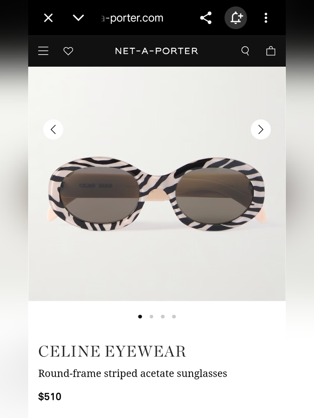 Celine ZEBRA Eyeglass with Gold Logo